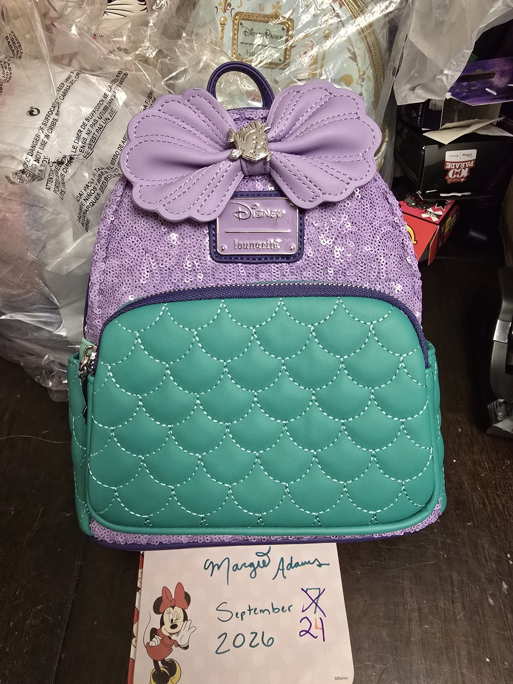 NWT Loungefly Princess Ariel Sequins Mini Backpack